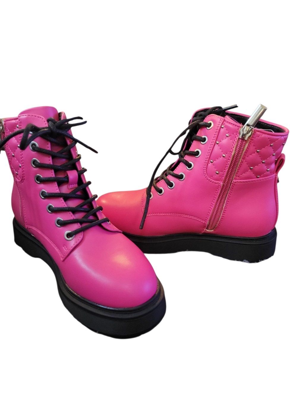 Sonoma Boots Hot Pink Waffle Sole Lace Ups  Girls‎ Size 2